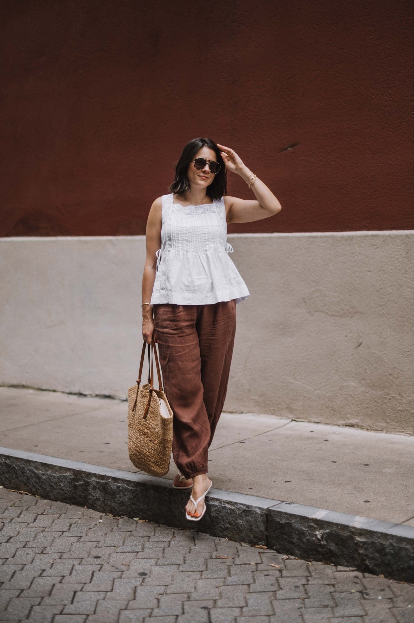 Linen balloon pants and a summer lace top

#LTKxMadewell #LTKootd #LTKgrwm