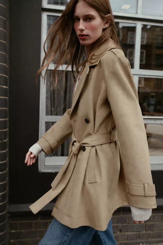 FAUX SUEDE TRENCH COAT | Zara US