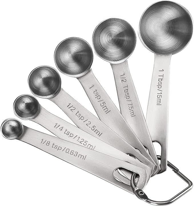Rena Chris Measuring Spoons, Premium Heavy Duty 18/8 Stainless Steel Measuring Spoons Cups Set, S... | Amazon (US)