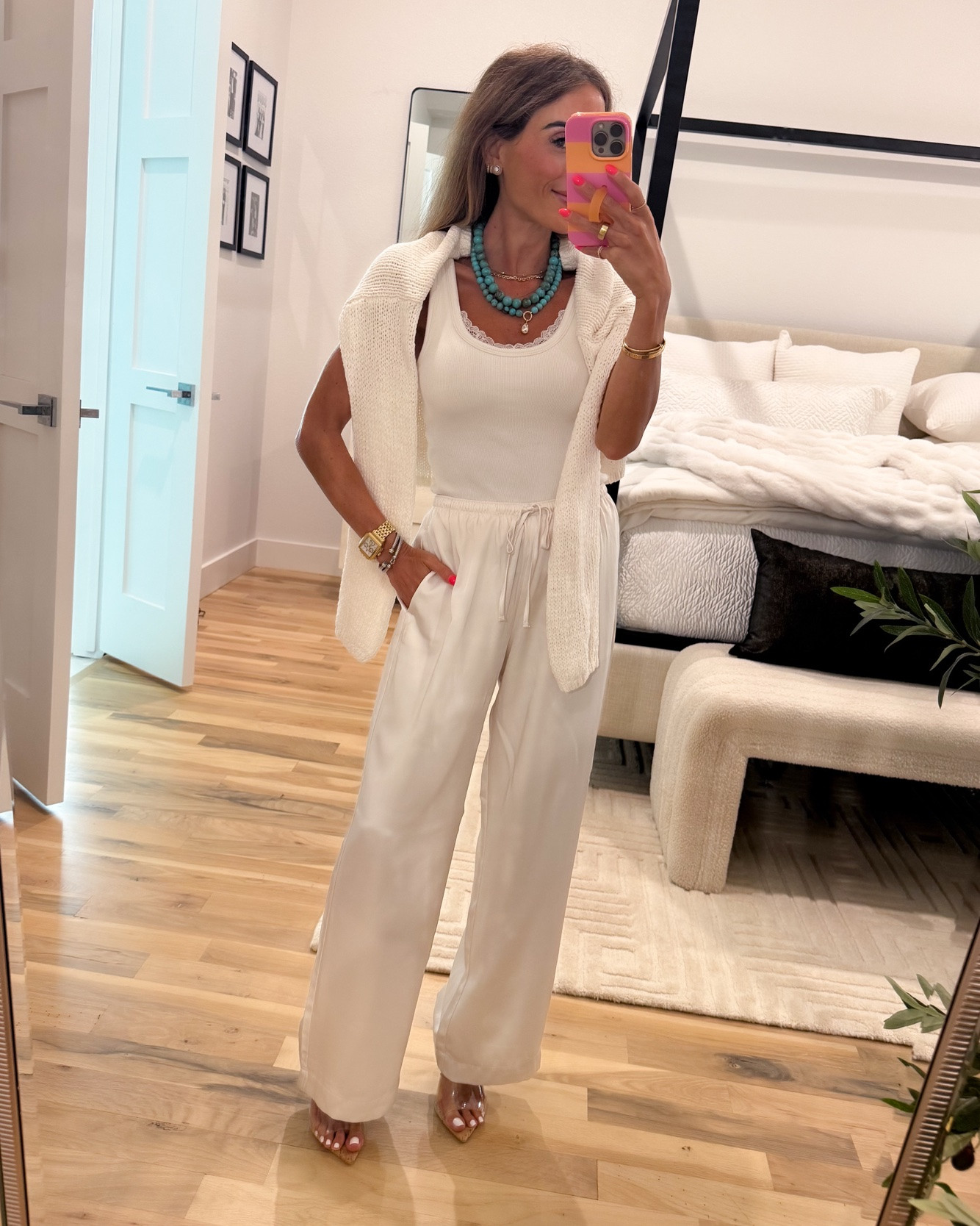 My favorite satin pants that are trending and fit petites! Wearing xxs short 
Code DENIMAF stackable

#LTKPetite #LTKSaleAlert #LTKOver40