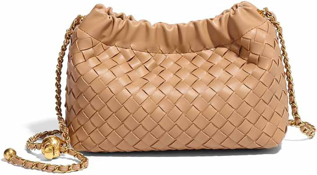 Woven Crossbody Bags for Women Small Clutch Purse Fashion Designer Ladies Hobo Handbag Faux Leath... | Amazon (US)