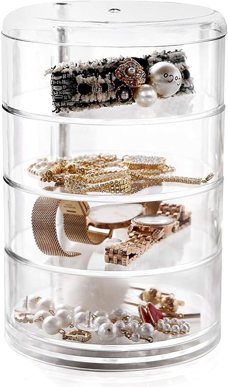 Stackable Storage Hair Accessories Organizer Jewellery Trays Clear Accessories Containers | Amazon (US)