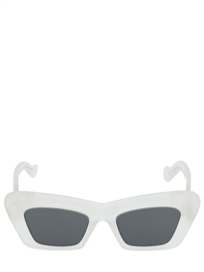 LOEWE - Bolded cat eye acetate sunglasses - White/Smoke | Luisaviaroma | Luisaviaroma