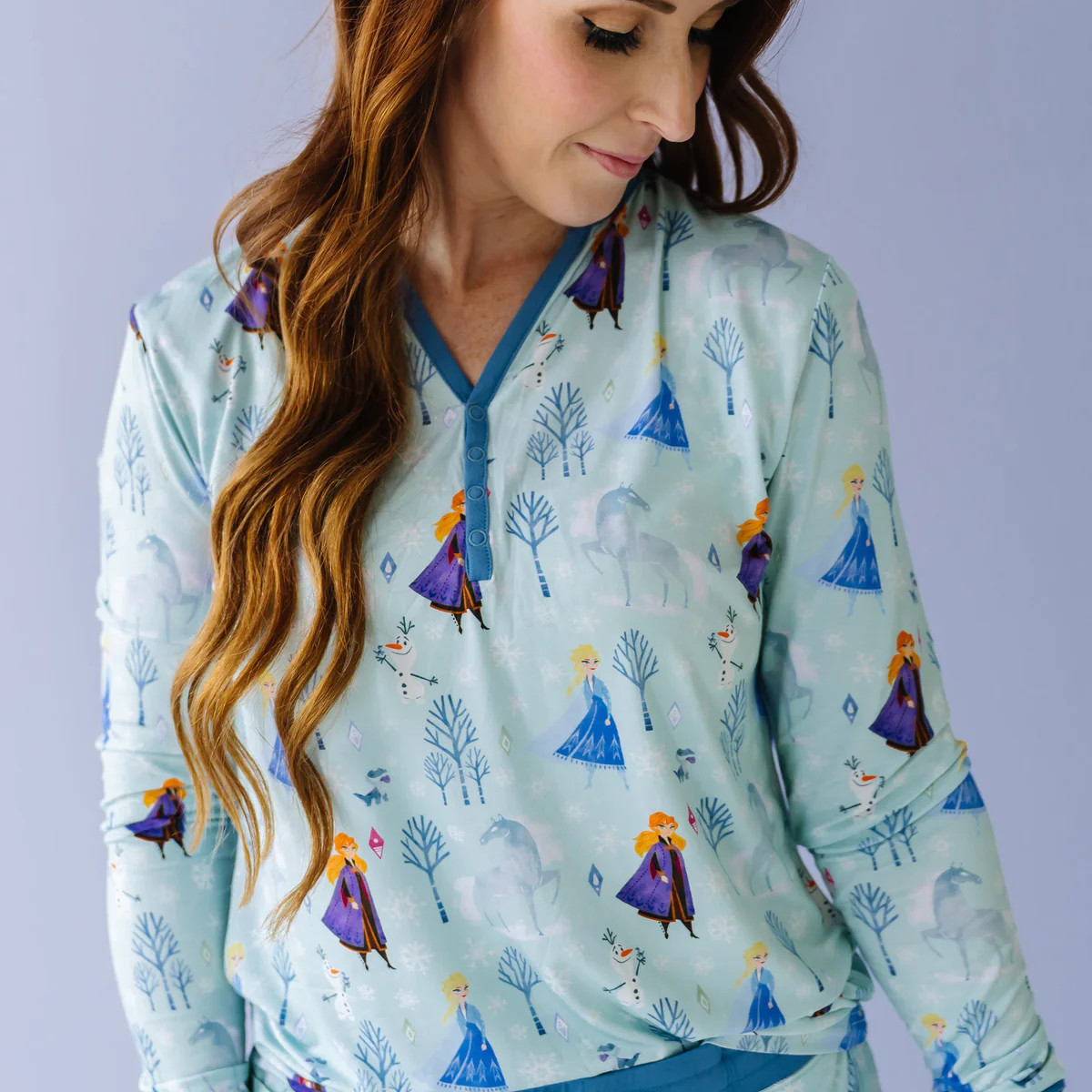 Disney Frozen Anna & Elsa Women's Bamboo Viscose Pajama Top | Little Sleepies