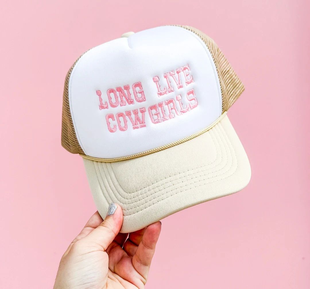 Long Live Cowgirls Embroidered Trucker Hat - Etsy | Etsy (US)