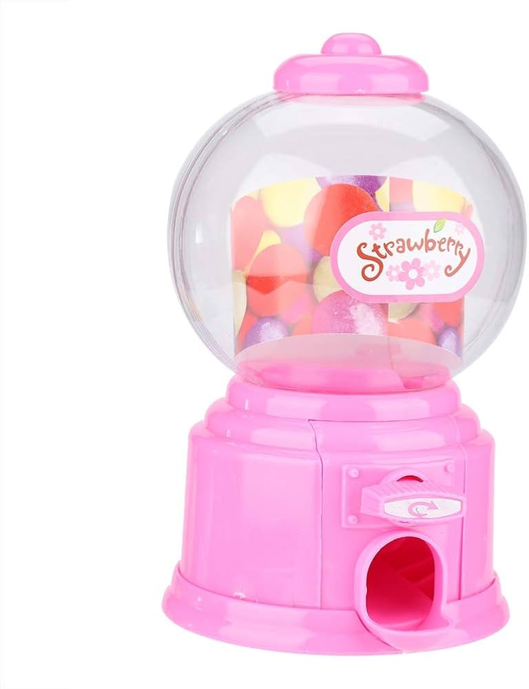 Fdit Portable Children Candy Machine Plastic Mini Gumballs Dispenser Kids Kindergarten Gift(Pink) | Amazon (US)