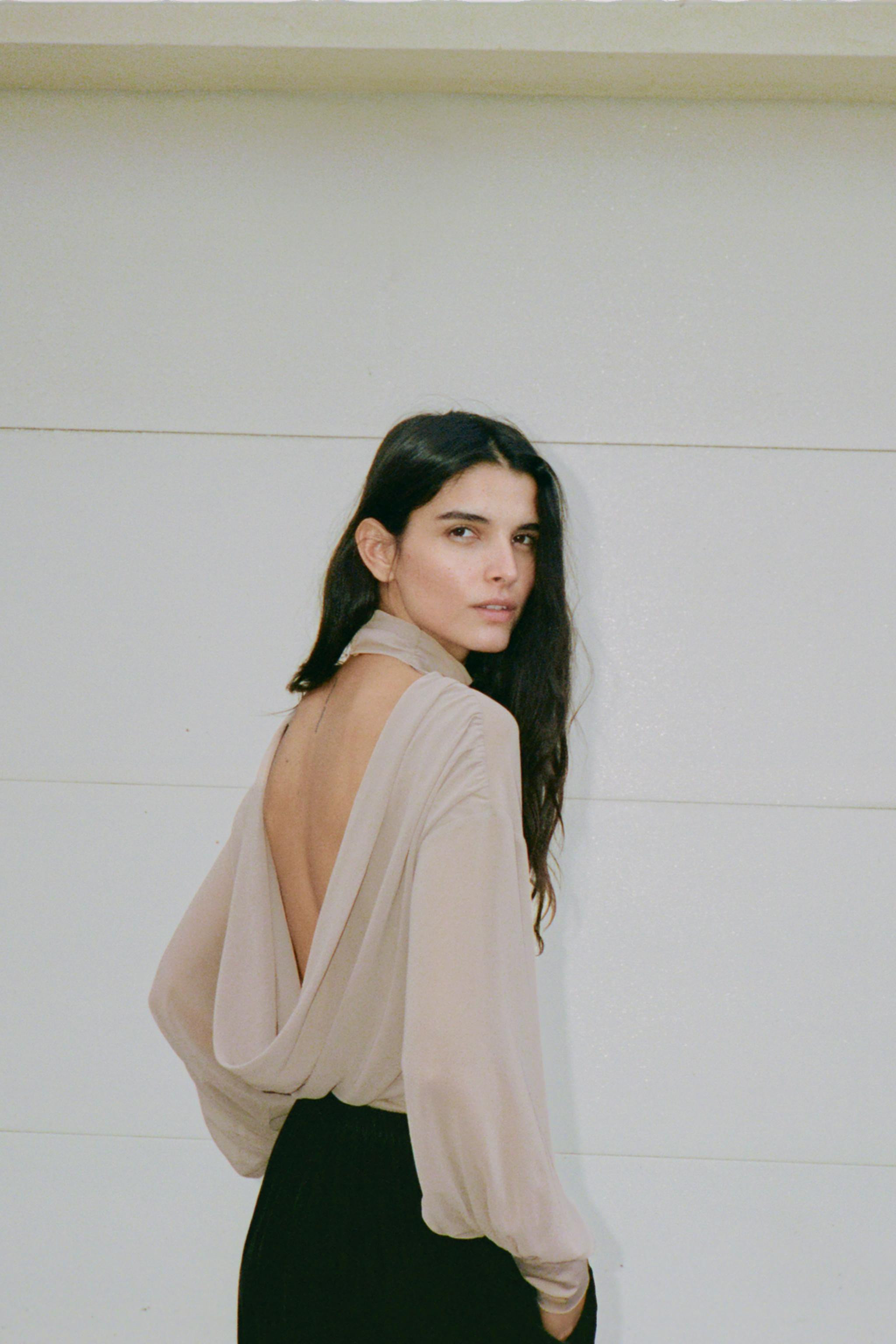 GEORGETTE BODYSUIT WITH BACK DETAIL | Zara UK