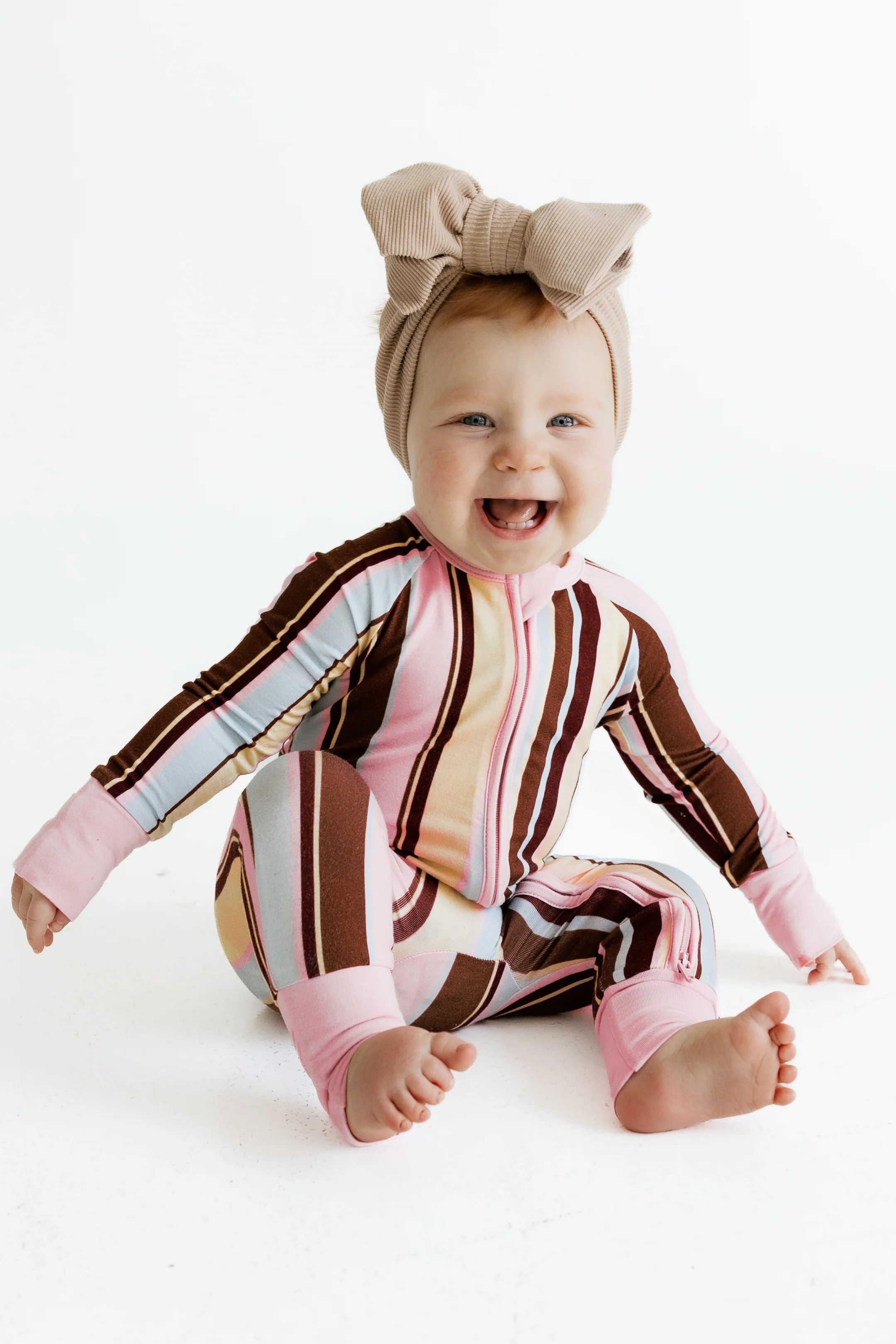 Capri Stripe Zipper Romper | Bamboo Baby Pajamas | In My Jammers | In My Jammers