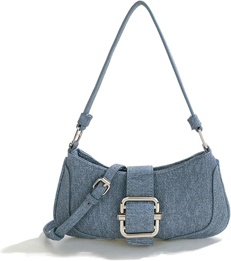 Denim Bag for Women Mini Hobo Purse Leather Canvas Crossbody Small Tote Jean Shoulder Handbags fo... | Amazon (US)