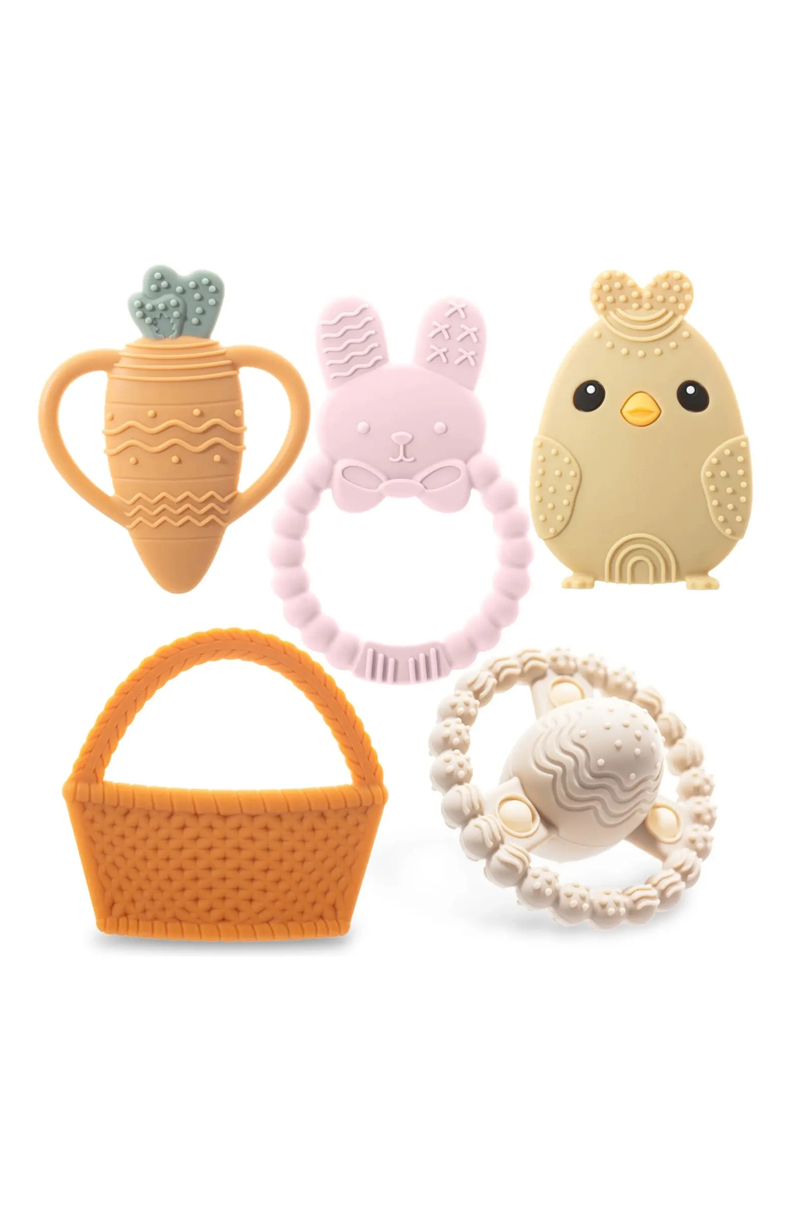 Easter Silicone Baby Teether Set Cute Gift Toys 5-Piece | Nordstrom