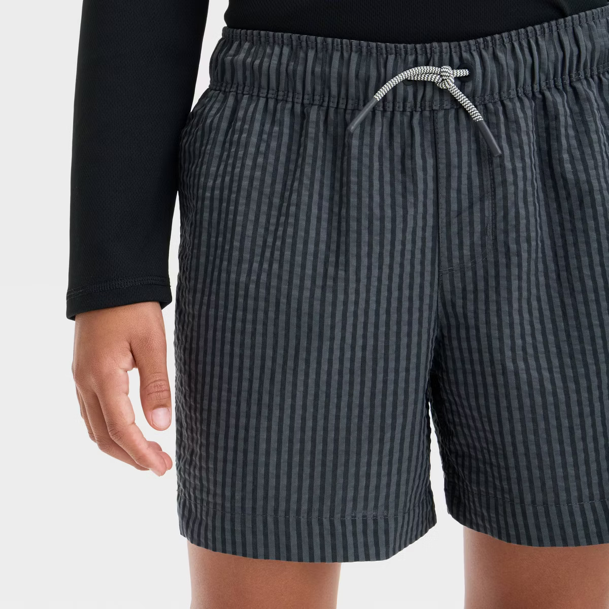 Boys' Striped Swim Shorts - art class™ Black S: Cotton Blend, Recycled Polyester, Built-in Boxe... | Target