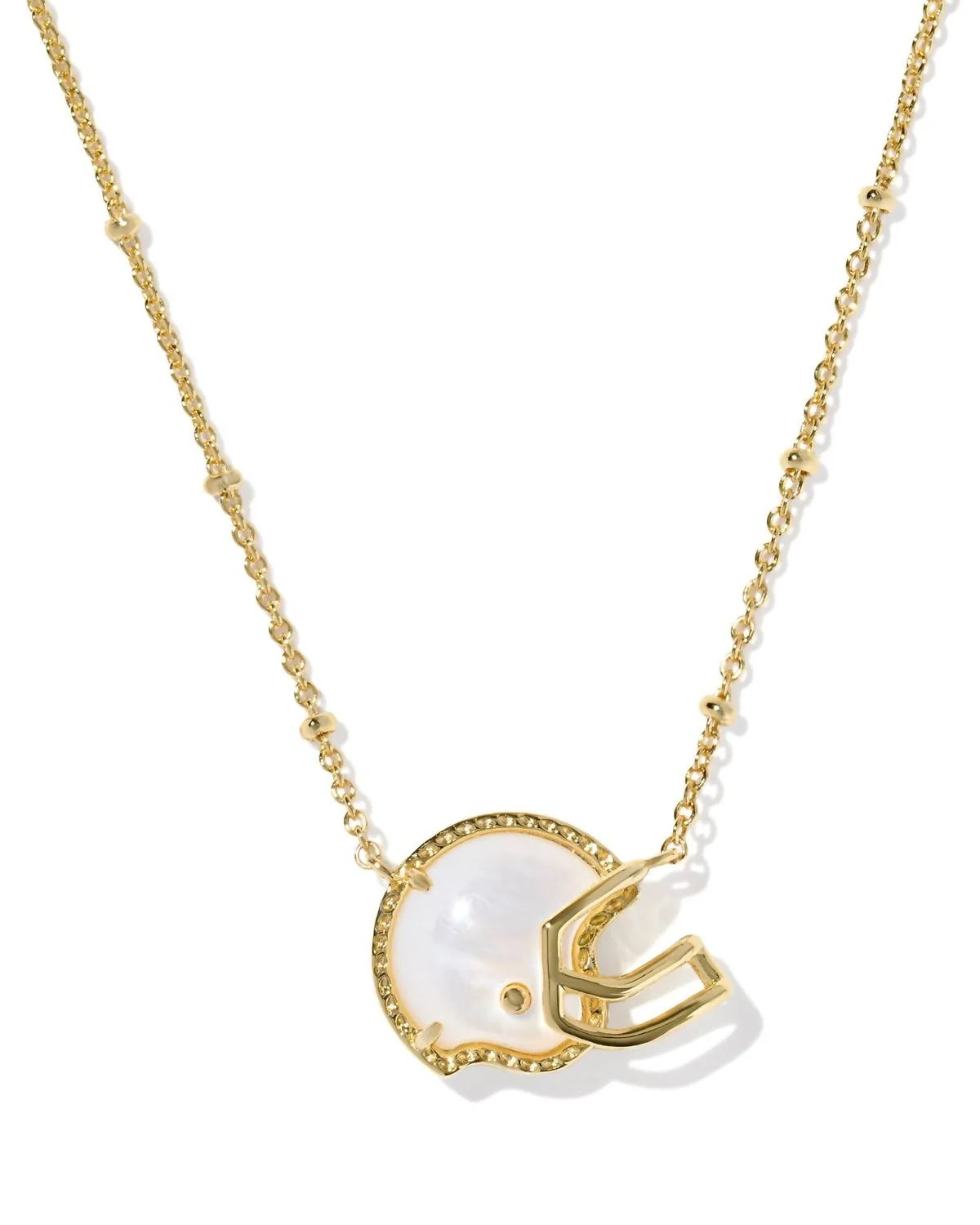 Women's Football Helmet Short Pendant Necklace In Gold Ivory | Shop Simon