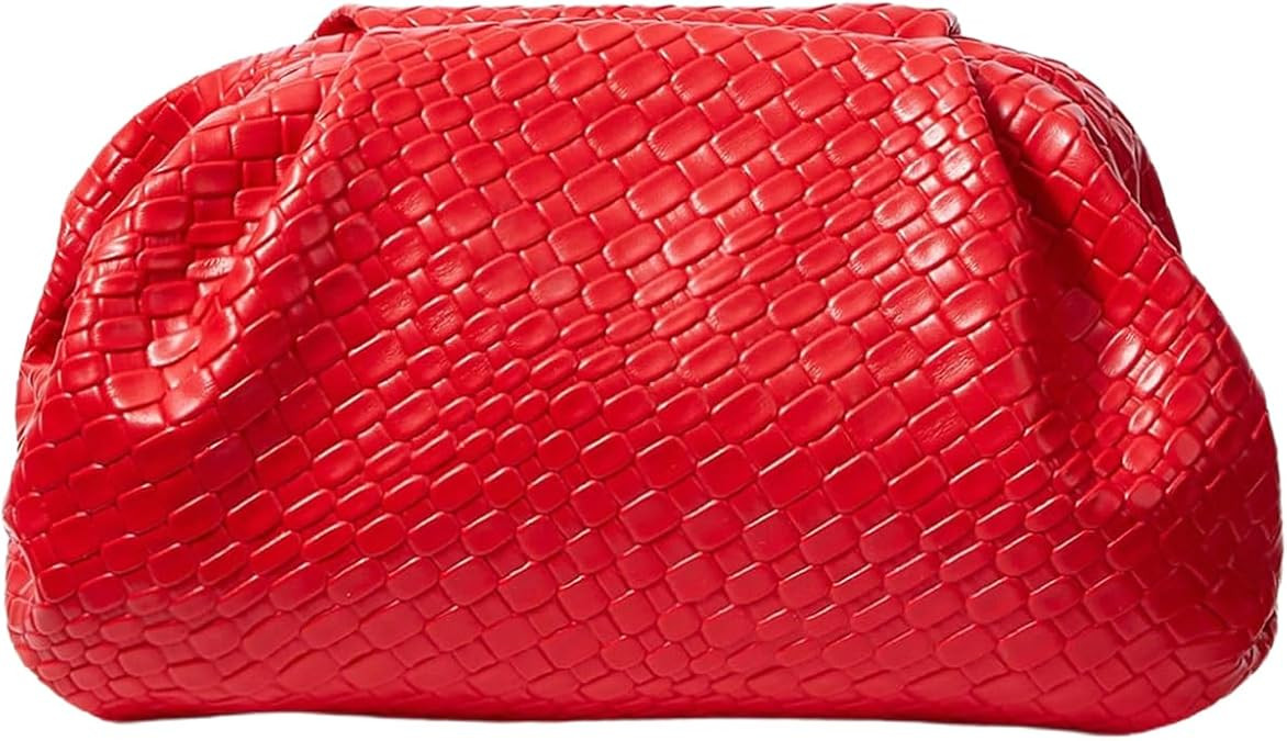 QWINEE Women's Woven Evening Bag Dumpling Clutch Purse No Strap Handbags Elegant Faux PU Leather ... | Amazon (US)