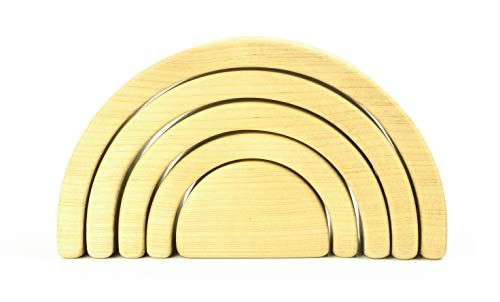 Wooden rainbow stacking toy Building blocks Stacking puzzle Rainbow tunnel Montessori toys Rainbo... | Amazon (US)