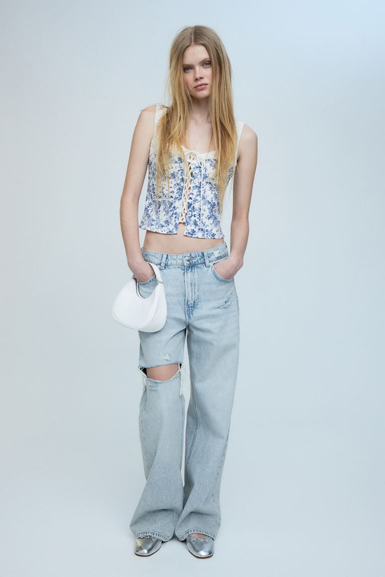 Wide High Jeans - Pale denim blue - Ladies | H&M US | H&M (US + CA)