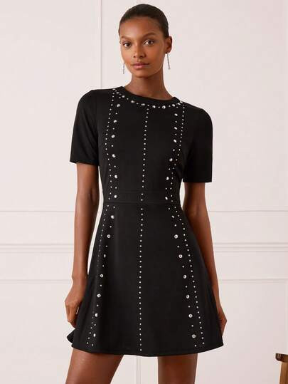 Lilora Women's Elegant Round Neck Sequin Mini Dress This Sophisticated, Stylish, Versatile, A... | SHEIN