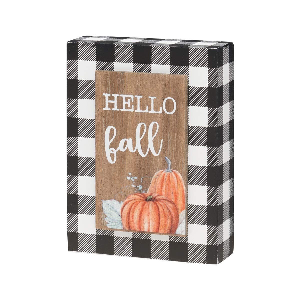 Collins Layered Checkered Fall Block Sign (Hello Fall) | Amazon (US)