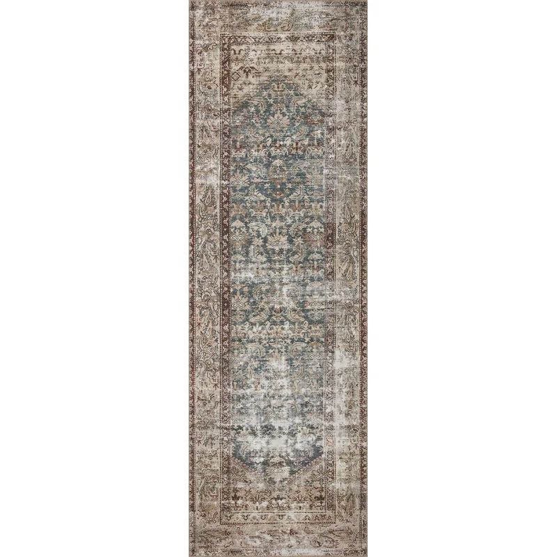 Georgie Oriental Area Rug in Teal/Antique | Wayfair North America