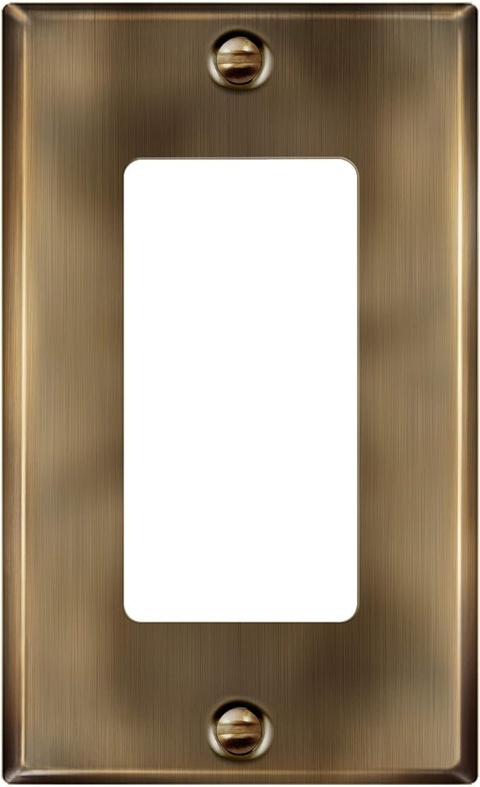 ENERLITES Decorator Switch or Outlet Metal Wall Plate, Stainless Steel 201, Outlet Cover, Corrosi... | Amazon (US)