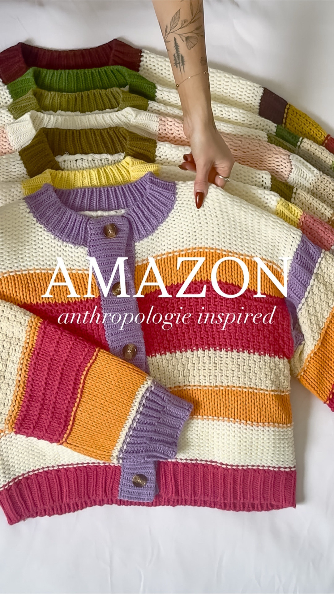 This chunky striped cardigan sweater from Amazon reminds us of Anthropologie and comes in so many fun color combos! 🌼💜💫


#thesistershoppers #trendingfashion #amazonfalloutfit #amazonfashion #fallfashiontrends @amazon

#LTKdayinmylife #LTKHome