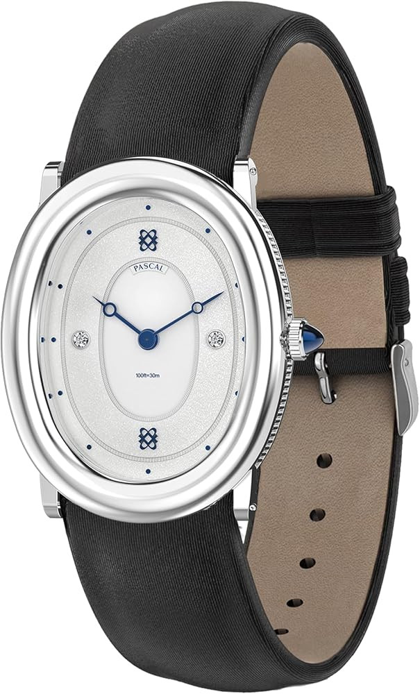 PASCAL Women’s Oval Bubble Diamond Watch, Elegant Leather Strap, Swiss Movement Vintage Luxury ... | Amazon (US)