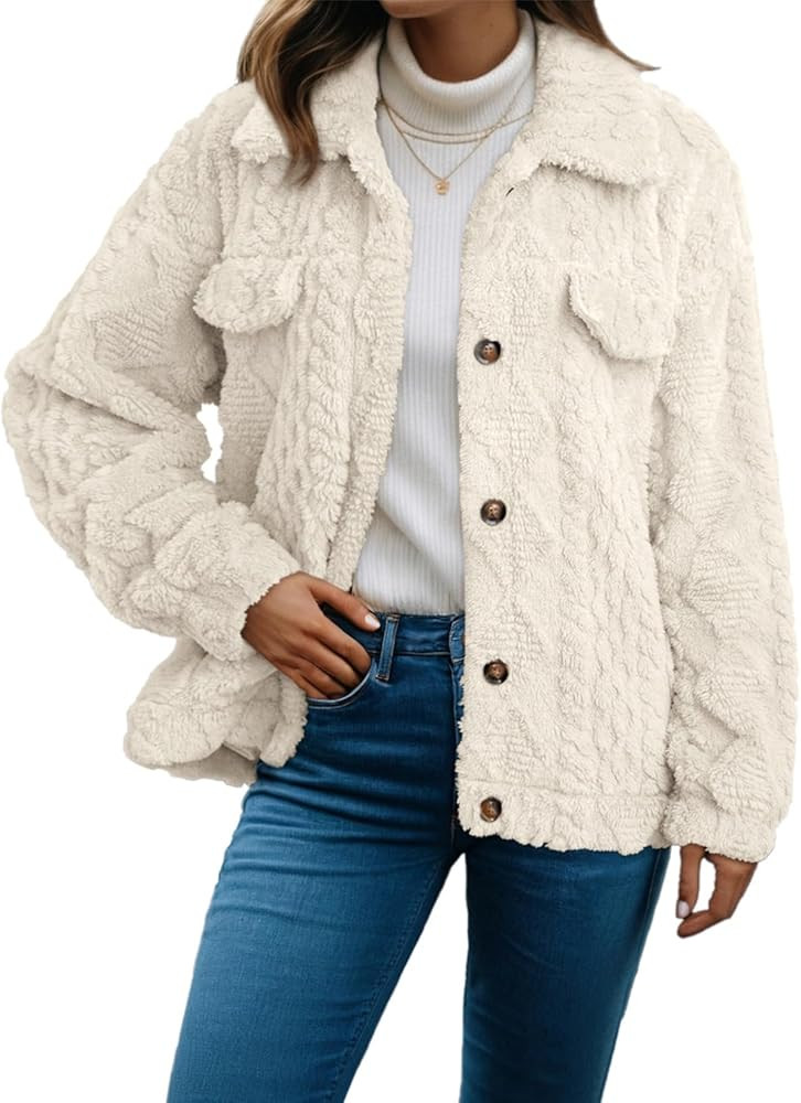 Dokotoo Winter Fleece Heating 2025 Jacket for Women Button Down Stand Collar with Pockets Coats | Amazon (US)