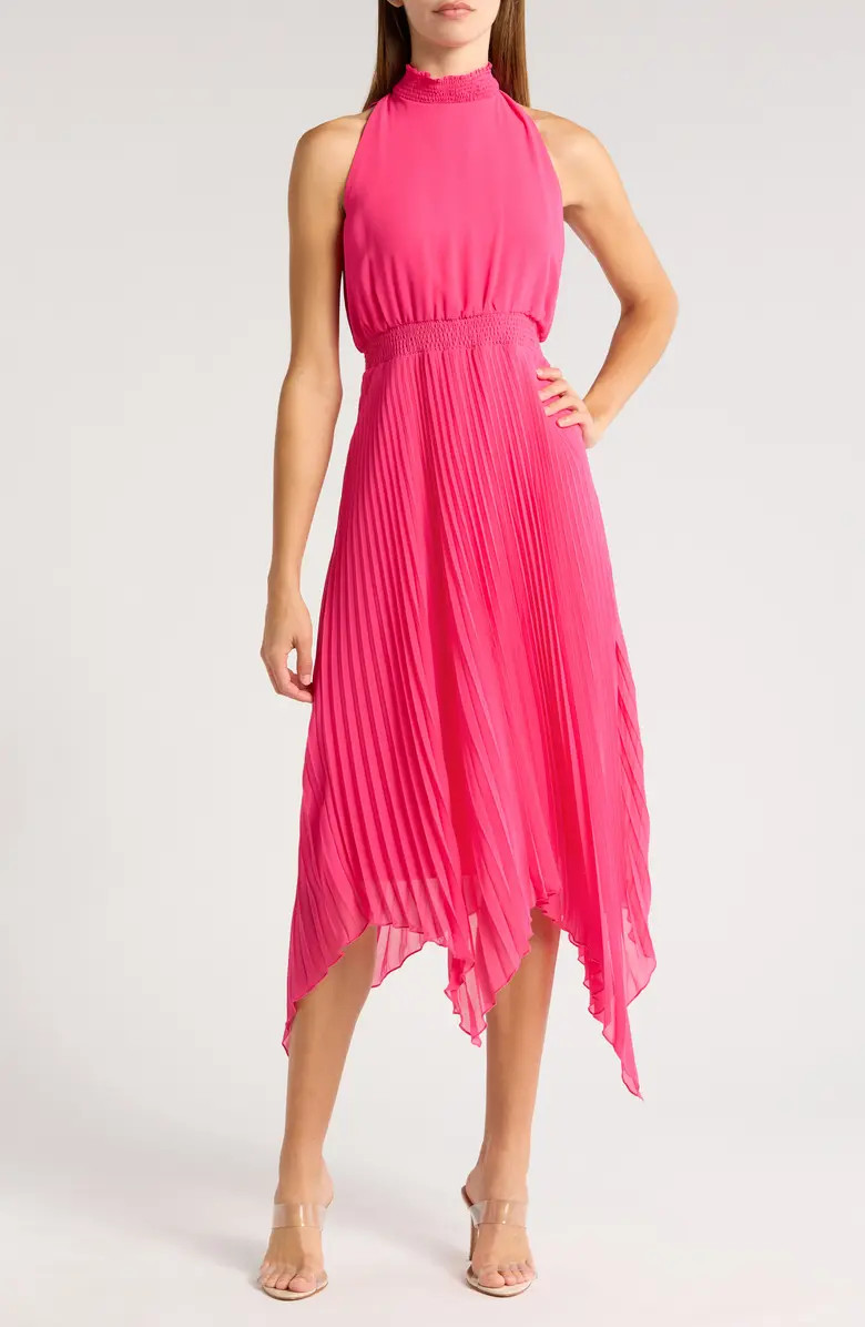 Sam Edelman Plissé Handkerchief Hem Sleeveless Dress | Nordstrom | Nordstrom