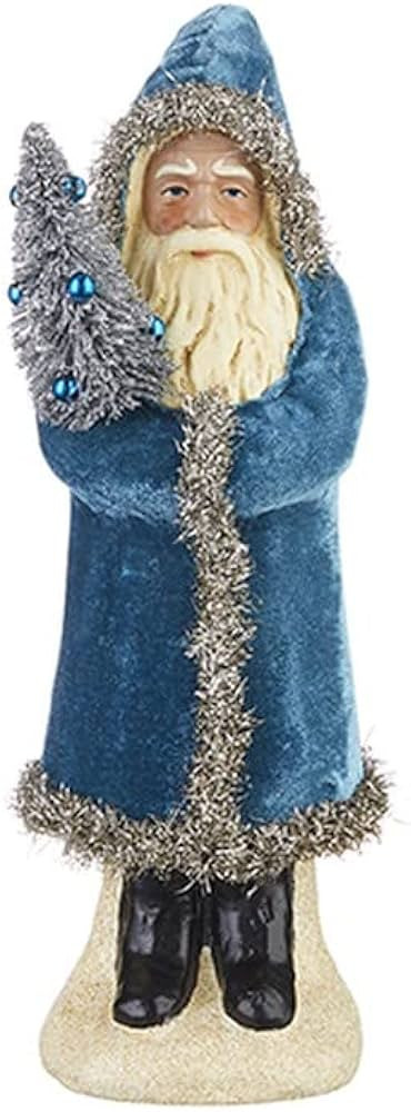 RAZ Imports 2022 Collected Christmas 12" Blue Velvet Santa | Amazon (US)