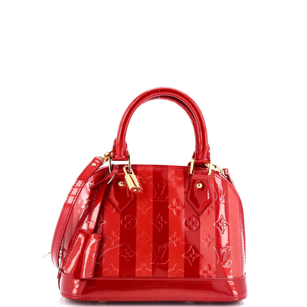 Alma Handbag Limited Edition Monogram Vernis Rayures BB | Rebag