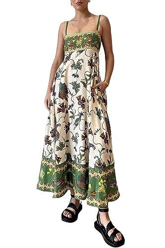 2023 Summer Strap Printed Sleeveless Large Swing Dress for Women #~！ | Amazon (US)