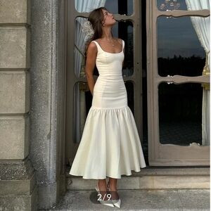 Commense Ruffle Long Cami Sundress in White | Poshmark