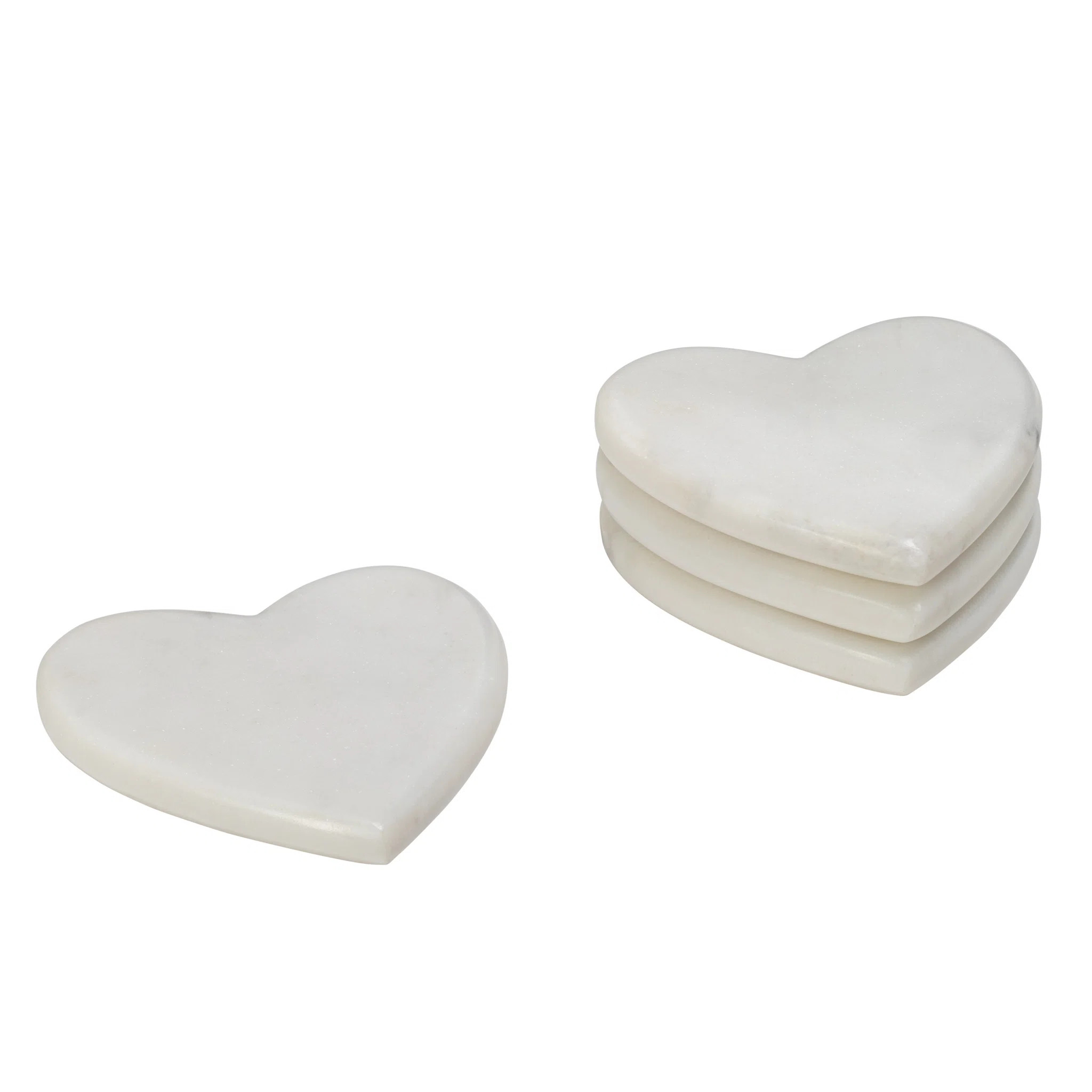 Marble Heart 4 inch Coasters (Set of 4) | Wayfair North America