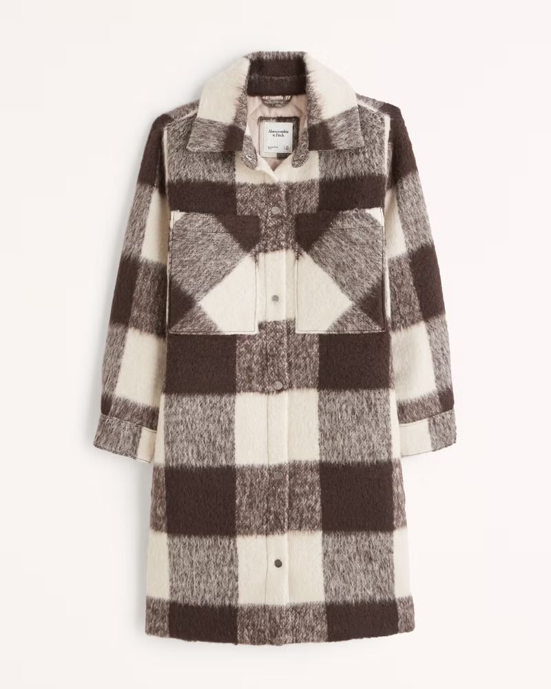 Women's Winterized Wool-Blend Shirt Jacket | Women's New Arrivals | Abercrombie.com | Abercrombie & Fitch (US)