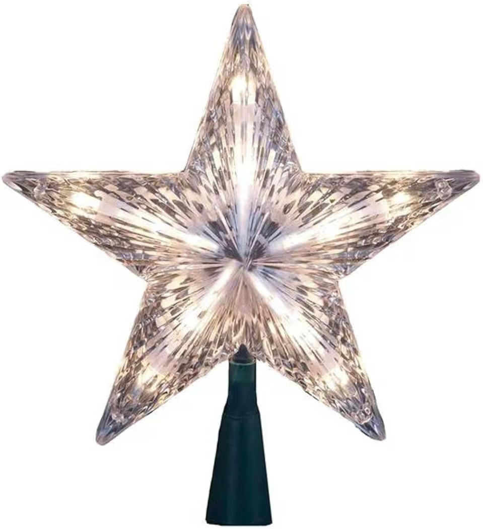 Kurt Adler Star Treetop 10-Light Set, 7-Inch, Clear | Amazon (US)