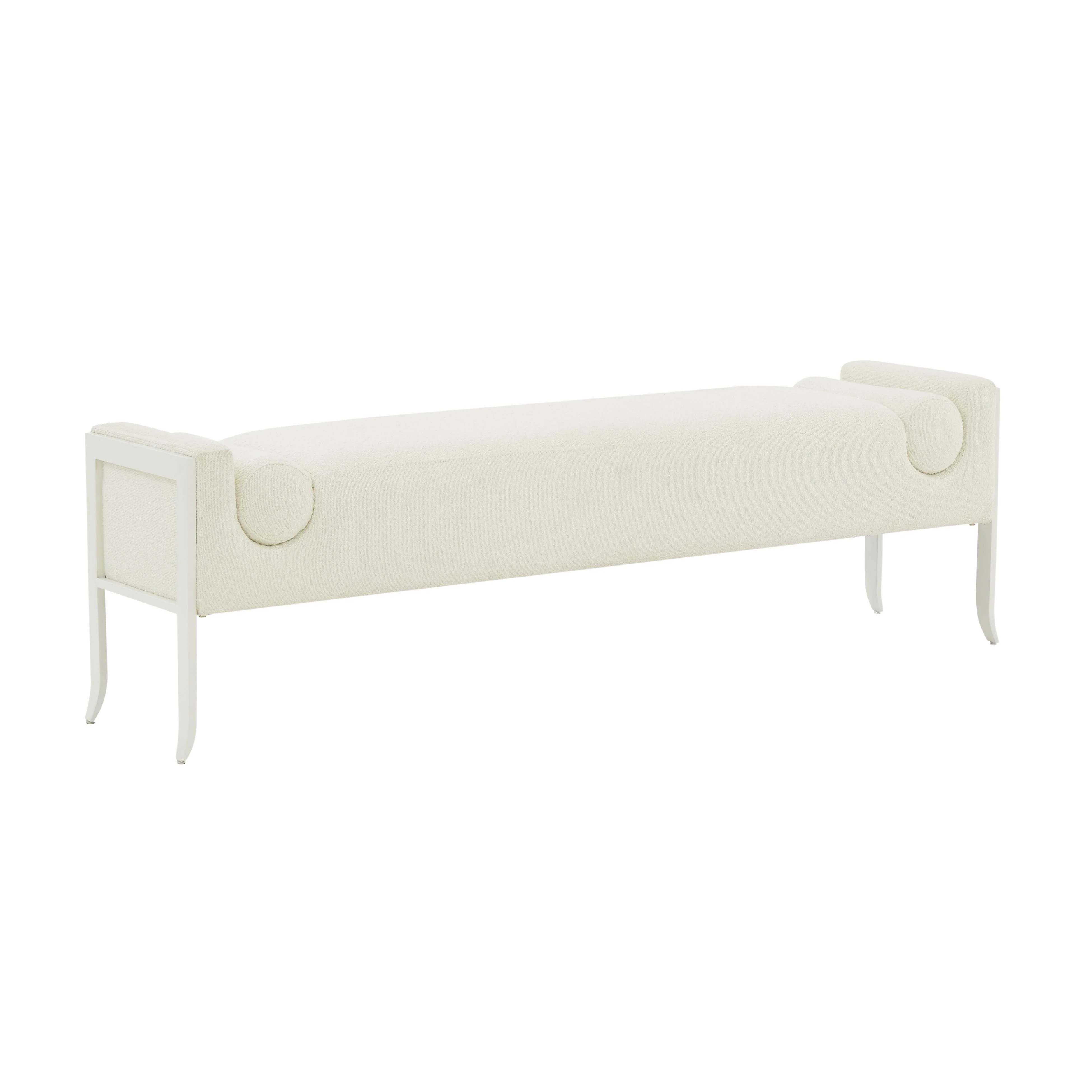 Ines 67" Cream Performance Boucle Bench | TOV Furniture