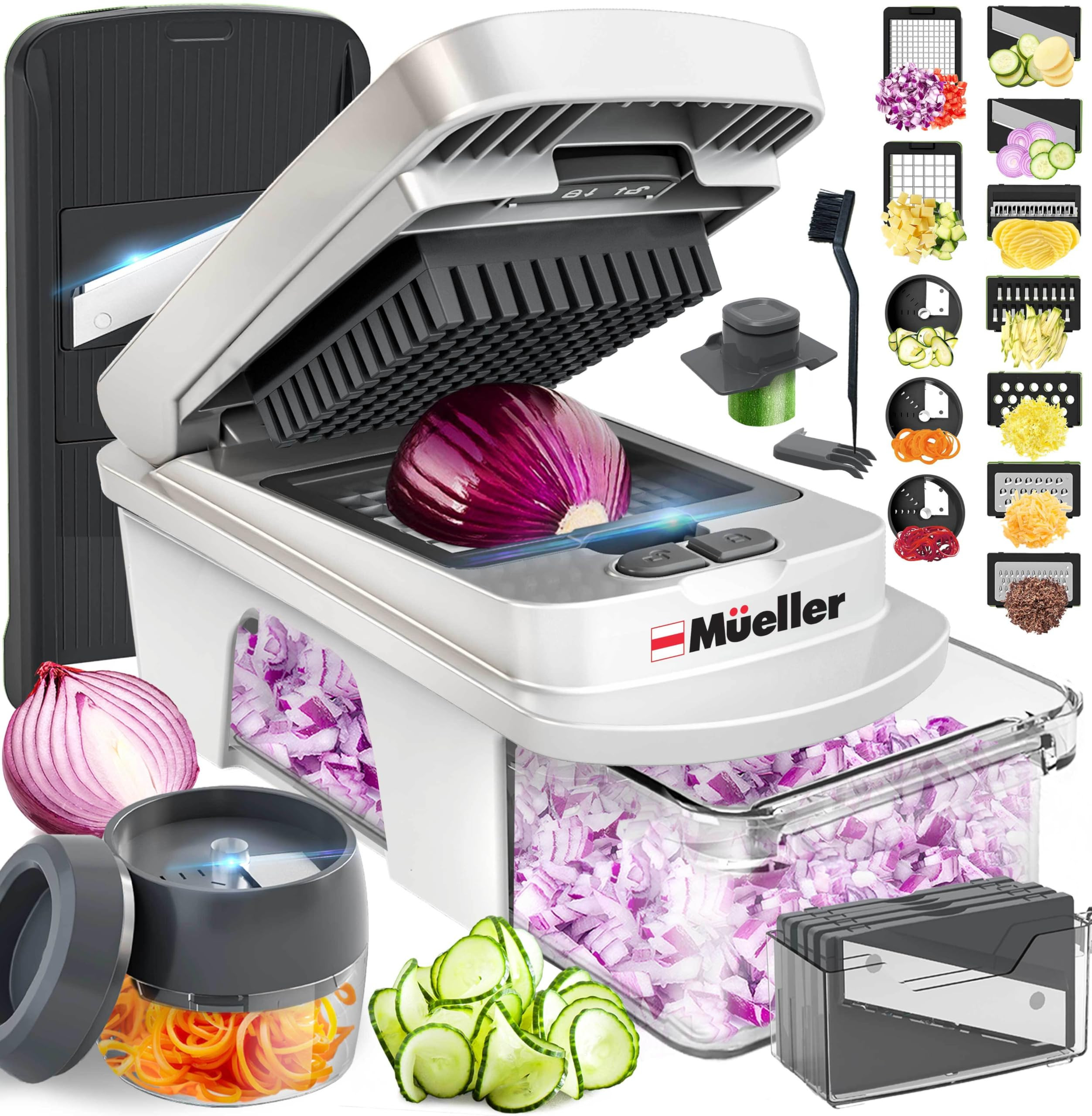 Mueller Pro-Series All-in-One, 12 Blade Mandoline Slicer for Kitchen, Food Chopper, Vegetable Sli... | Amazon (US)