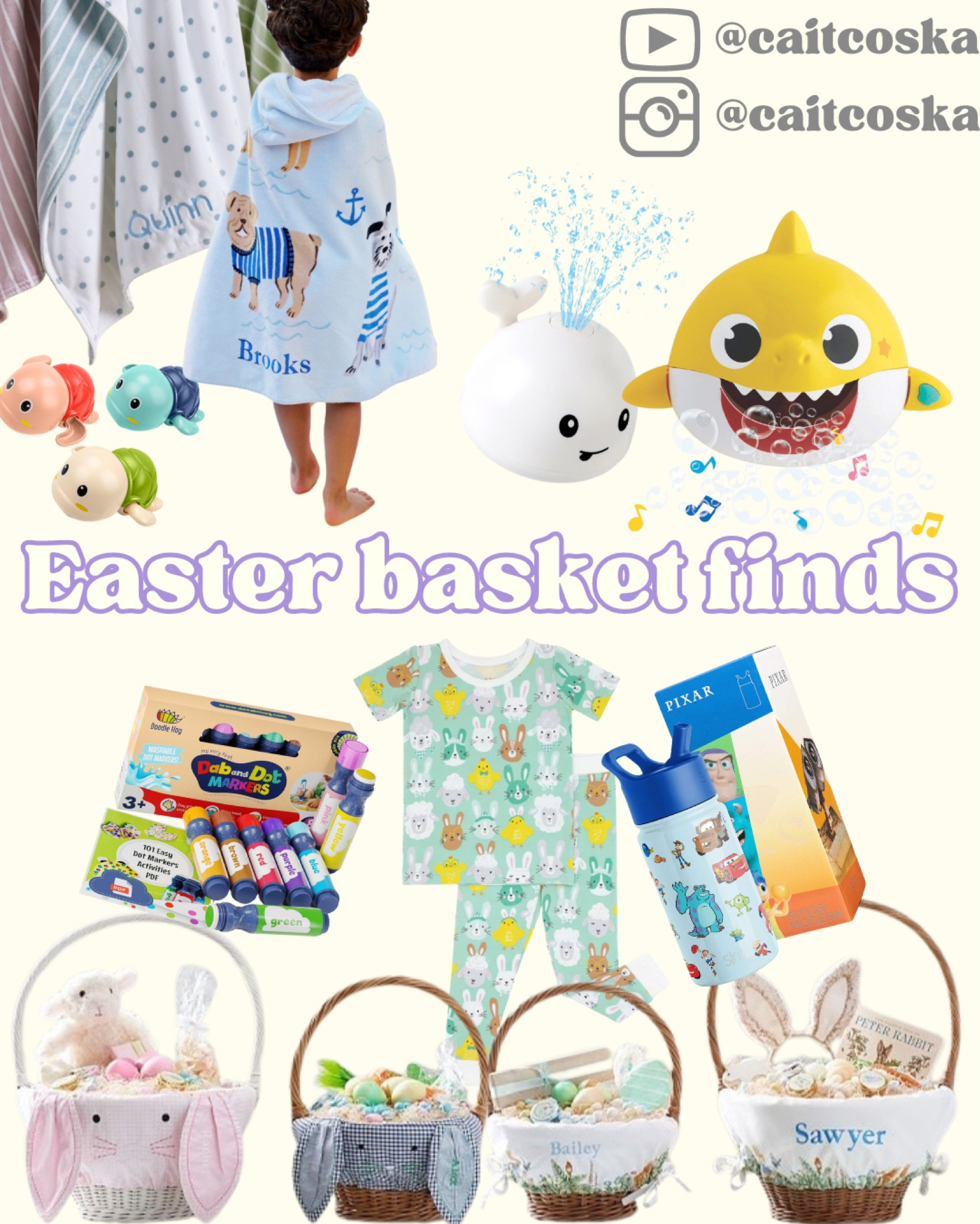 Here’s some inspiration for putting together an Easter Basket for a toddler from Amazon and Pottery Barn kids. It’s got a mix of personalized gifts, bath toys, art supplies, pajamas and even a fun water bottle! 

#LTKbaby #LTKfindsunder50 #LTKkids