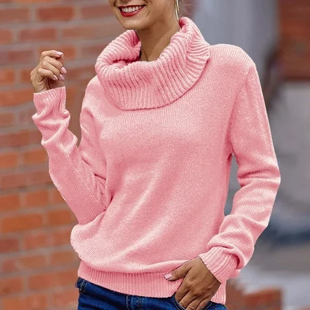 Tawop Crochet Sweater Knit Sweater Pullover Sweaters for Women Pink Sweater Blouses for Women Pink 1 | Walmart (US)