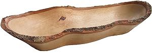roro Natural Long Tray with Bark Edge Made from Sustainable Wood, 17" L | Amazon (US)