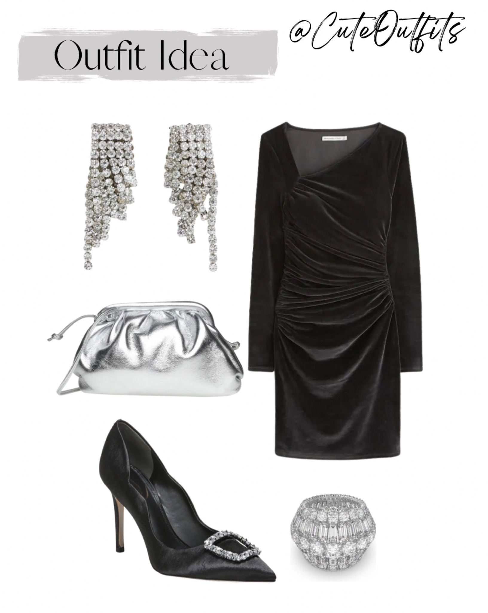 Black velvet dress outfit 

#LTKSeasonal #LTKshoecrush #LTKHoliday