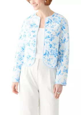 Crown & Ivy™ Plus Size Long Sleeve Floral Quilted Jacket | Belk