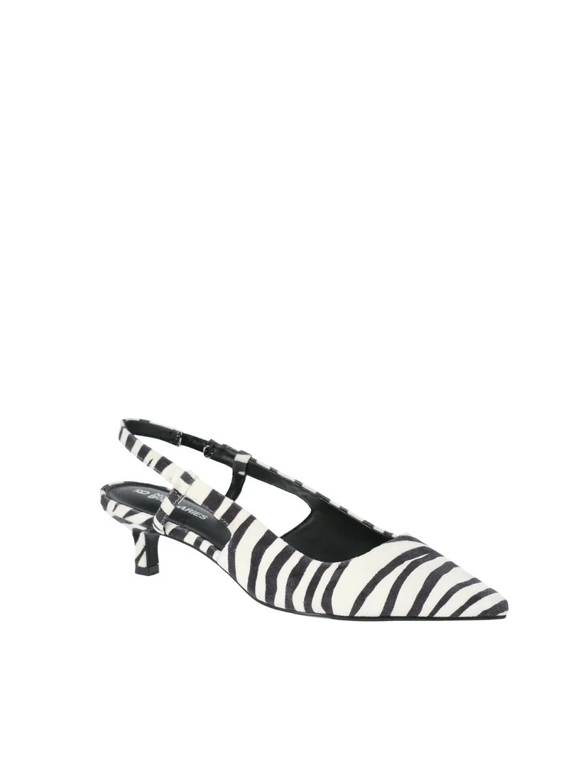 No Boundaries Kitten Slingback Heels, Wide Width Available, Women's | Walmart (US)