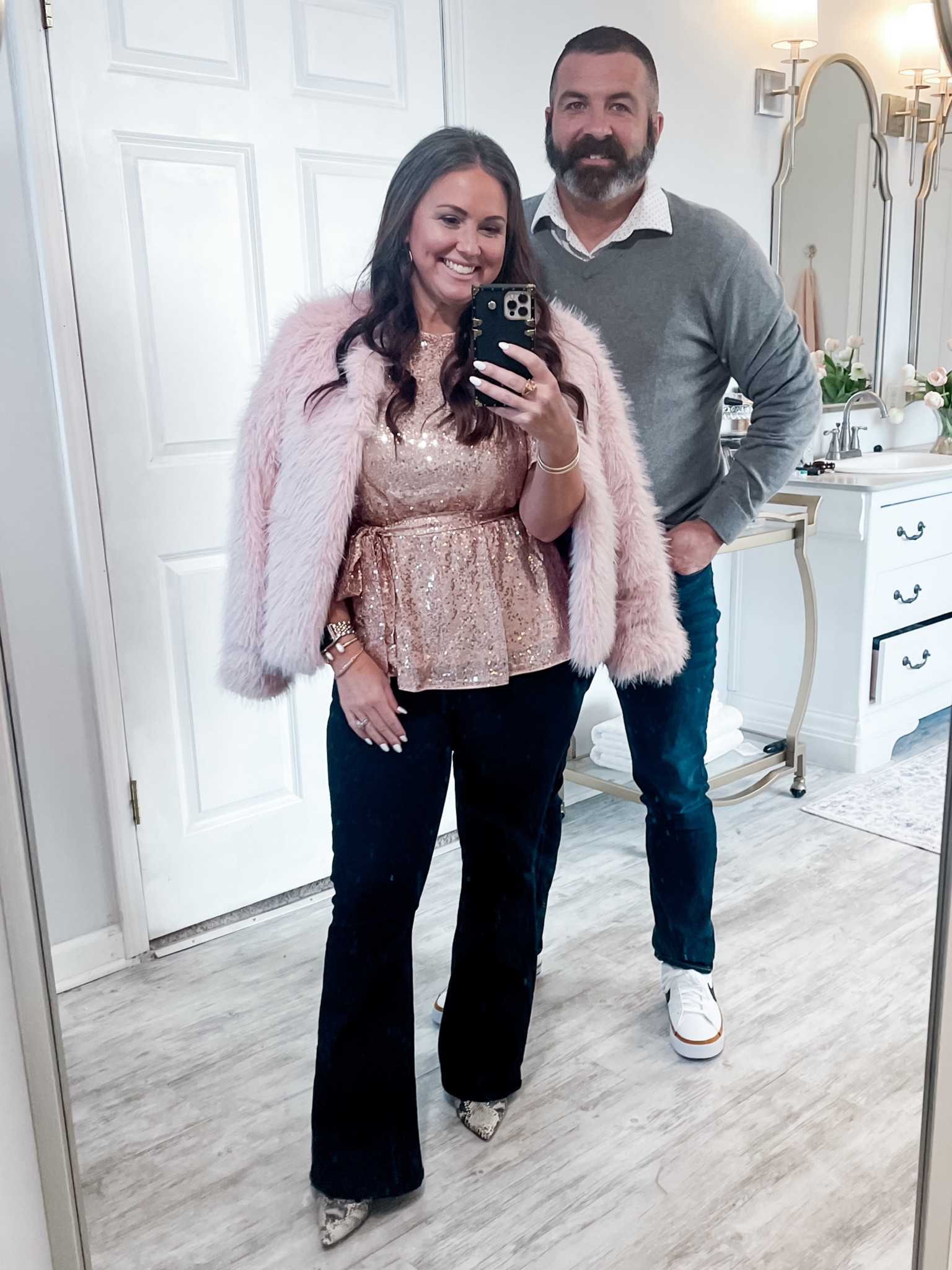 Wore this pink fit for NYE but it would also be great for Valentines Day 💖💖 

#valentinesday #amazonfashion #amazonfit #sequintop #peplumblouse #modestfashion 

#LTKover40 #LTKSeasonal #LTKfindsunder50