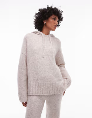 Topshop fluffy hoody co-ord in oat | ASOS (Global)
