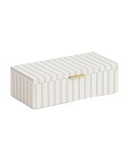 6x13x4 Striped Print Linen Wrapped Box | TJ Maxx