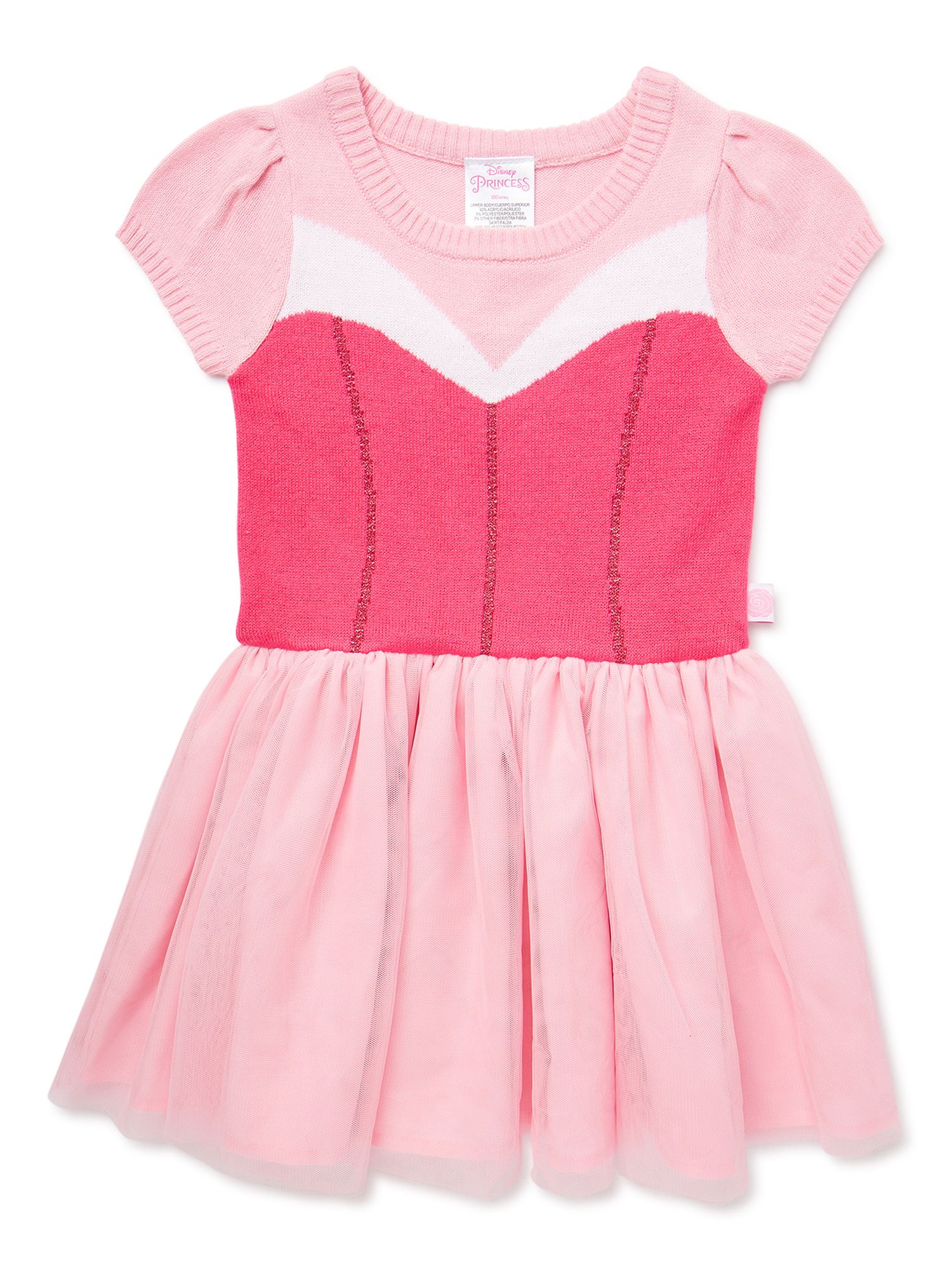 Disney Toddler Girls Sleeping Beauty Cosplay Sweater Dress, Sizes 12M-5T | Walmart (US)