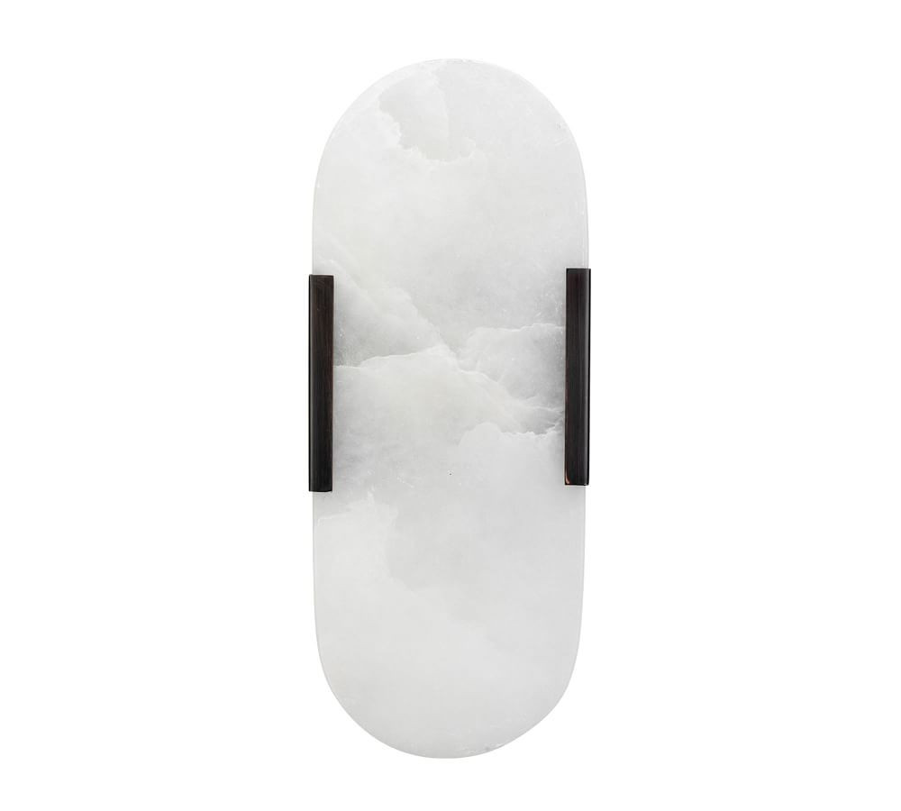 Calvin Alabaster Sconce, Oil Rubbed Bronze | Pottery Barn (US)