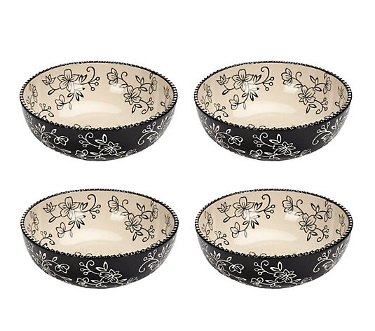 Temp-tations Floral Lace Set of (4) 18-oz Soup or Cereal Bowls | QVC