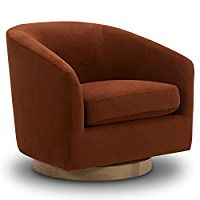 CHITA Swivel Accent Chair Armchair, Round Barrel Chair in Fabric for Living Room Bedroom, Dark Gr... | Amazon (US)