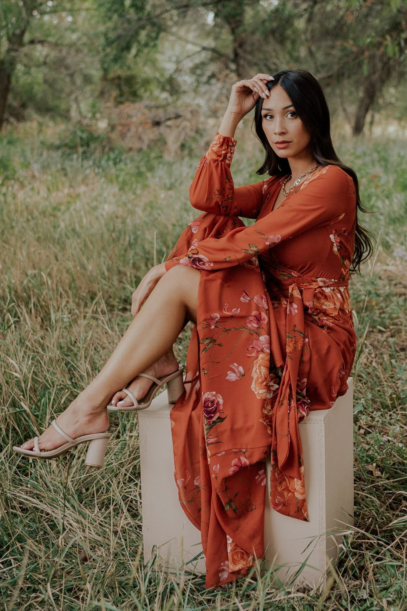 Lydia Maxi Dress | Rust Floral | Baltic Born